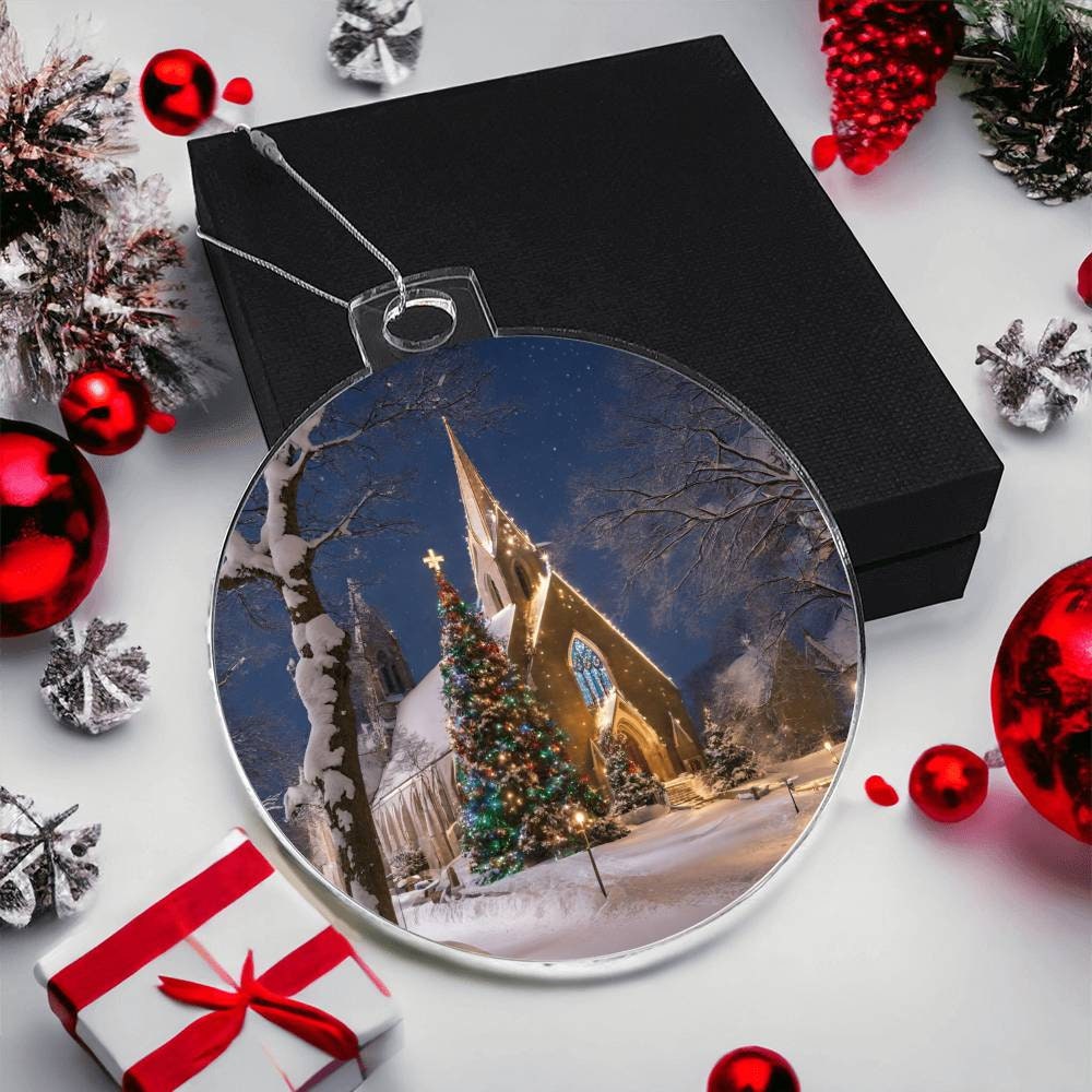 Snow Covered Church Christmas Ornament Gift Exchange Gift Etsy