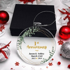 Personalisierte 50. Hochzeitstag Acryl Ornament Geschenk für Paar, Goldjubiläum Geschenke für Eltern Großeltern Bild 9