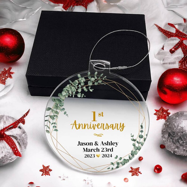 Personalisierte 50. Hochzeitstag Acryl Ornament Geschenk für Paar, Goldjubiläum Geschenke für Eltern Großeltern Bild 9