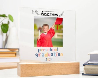 Preschool Graduation, Lighted Acrylic Plaque, Pre-K Grad, Graduation Frame, Keepsake Gift, Personalized with Name, Kids Graduation Gifts