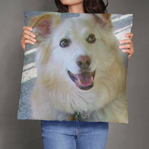 Personalized Dog Photo Pillow Two Sided Custom Pet Cushion Gift for Dog Lovers Home Decor Keepsake
