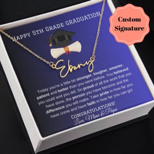 5th Grade Graduation Gift for Her, Elementary School Graduation Gift Ideas, Personalized Girl&#39;s Graduation Necklace, Class of 2024, Dainty