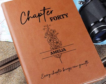 Diario con nombre personalizado, regalo de 40 cumpleaños para tu mejor amiga, cumpleaños importante, 40.º cumpleaños de mamá, diario de nuevo capítulo para mejores amigas.