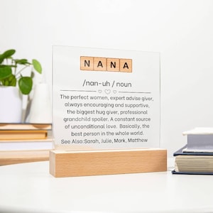 Custom Nana Acrylic Plaque, Gift for Grandmother, Nana Definition Decor, Personalized Keepsake, Unique Grandma Gift, Christmas Present