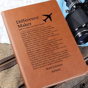 Personalized Pilot Logbook, Personalized Vegan Leather Hardcover Aviation Journal, Gift for Pilot
