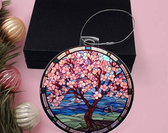 Personalized Cherry Blossom Christmas Ornaments 2025...