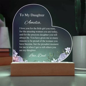To My Daughter Acrylic Plaque, Personalized Plaque For Daughter, Daughter Birthday Gift From Mother, Sentimental Gift For Daughter From Mom