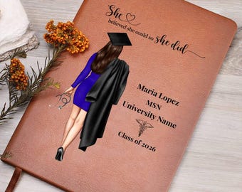 Krankenschwester Abschlussgeschenk, Dr. Abschlussgeschenk, Abschluss der Krankenpflegeschule, Geschenk für Krankenschwester, personalisierte Zeitschrift, Feststellzeremonie, MSN, BSN, LPN