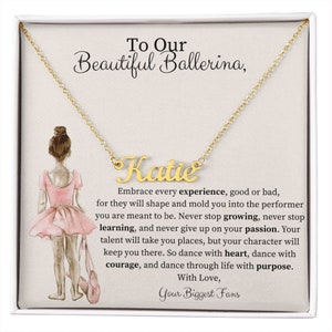 Regalo de baile personalizado, collar de bailarina, regalos de ballet, regalo de recital de baile, collar, joyas de baile, regalos de baile al por mayor, nombre personalizado