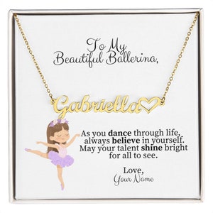 Dance Gift, Ballerina Necklace, Ballet Gifts, Dance Recital Gift, Personalized Name Necklace, Dance Jewelry, Gift For Girls