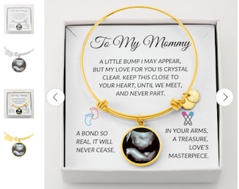 1st Mothers Day gifts, Ultrasound Bracelet, Baby's Sonogram Necklace, New Pregnancy Gift, Congrats Pregnancy Gift for First Time Moms