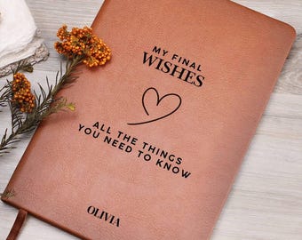 Personalized End Of Life Journal, For When I Die Planner, Emergency Information Notebook, After Death Last Wishes For After I'm Gone