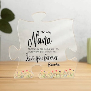 Nana Gift, Mother&#39;s Day Gift, Grandparent Day, Grandmother Gift, Nana&#39;s Day Gift, Nana Sign, Nana Decor, Grandma Acrylic Puzzle Piece Plaque