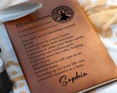 Personalized Mindfulness Journal, Tree of Life Personalized Name Notebook, Custom  Vegan Leather Self Care Diary Writing, Meditation Journal