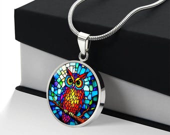 Personalized Owl Pendant Necklace, Gift for Bird Lover