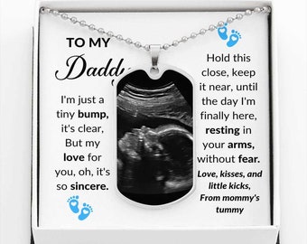 Personalized Ultrasound Dog Tag Necklace, Sonogram Picture Gift, Father Dad To Be Gift, Pregnancy Gift, Expecting Gifts, Baby Boy, Christmas