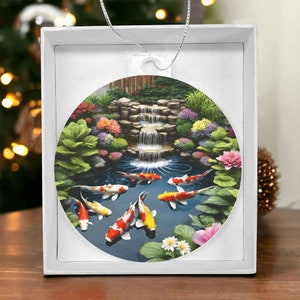 Koi Fish Pond Christmas Ornament, Koi Christmas Gift, Japenese Koi ...