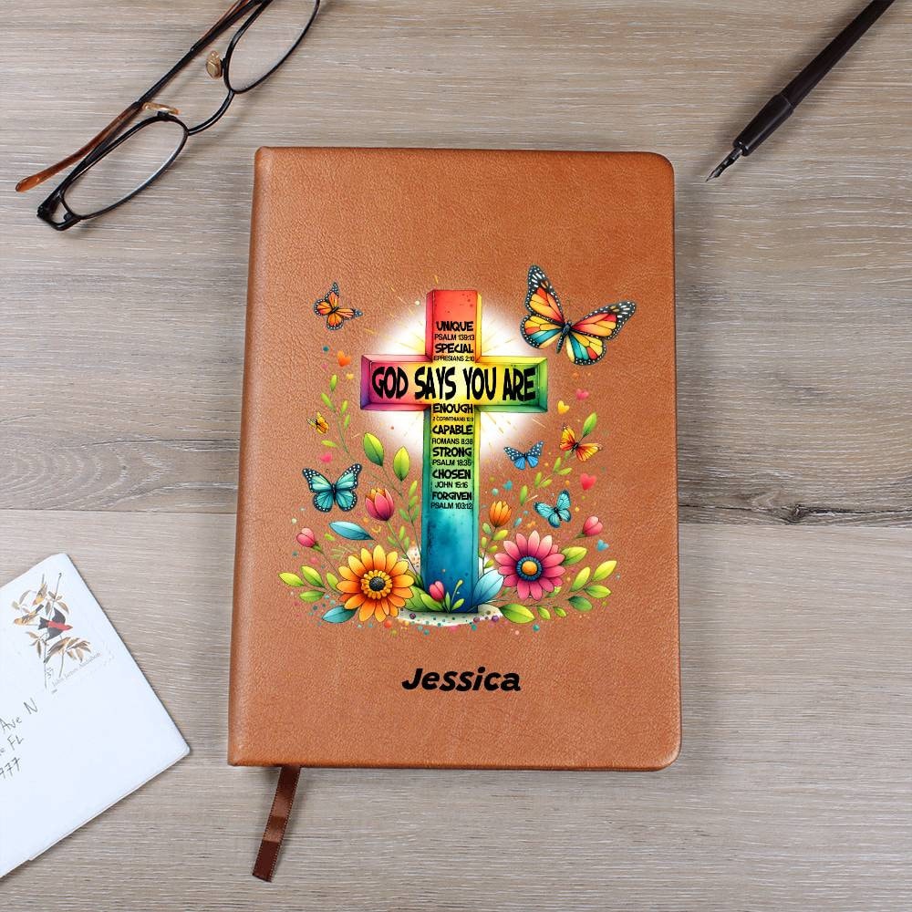 Personalized Prayer Journal For Women, Positive Affirmations Journal, Christian Gift Journal, God Says You Are, Religious Gift for Girls