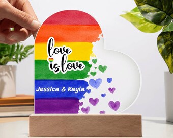 Pride Month, Gay Couple Gifts, Gay Wedding Gift, Gay Pride, Love is Love, Rainbow Flag, Gay Love Couple Art, Lesbian Couple Girlfriend Gift
