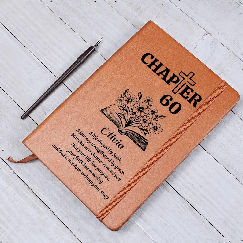 Chapter 60 Christian Birthday Journal, Personalized 60th birthday Name Journal, Birthday Blessings Memory Book image 8