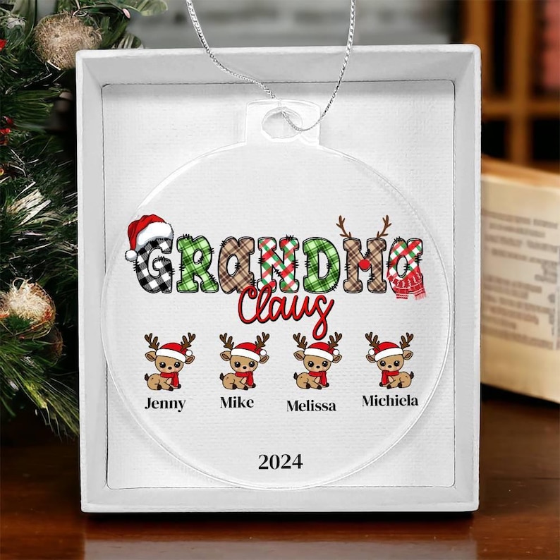Grandma Ornament, New Grandma Gift, Baby Announcement, Grandma Custom Ornament, New Baby Reveal gift, Mothers Day Gift for grandma, Acrylic immagine 4
