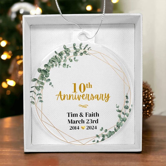10 year wedding anniversary christmas ornament discount