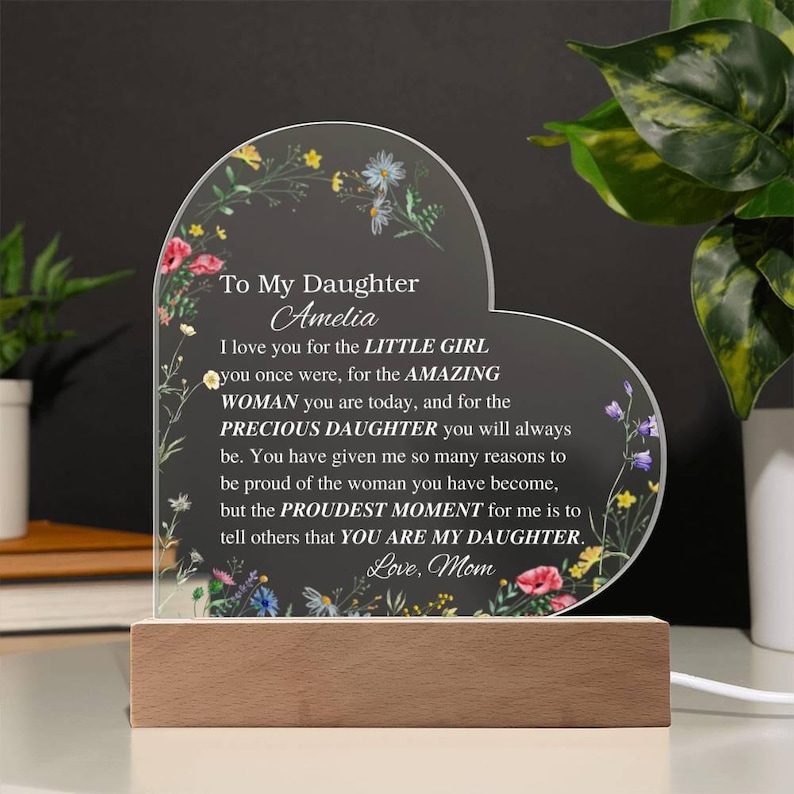 Daughter Sign Personalized My Beautiful Daughter Engraved Acrylic Sign for Daughter ...