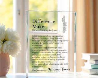 Gift for a Chiropractor, Personalized Acrylic Plaque, Coworker Gift, Gift for Family Chiropractor, Dr Thank You, Retirement, Christmas