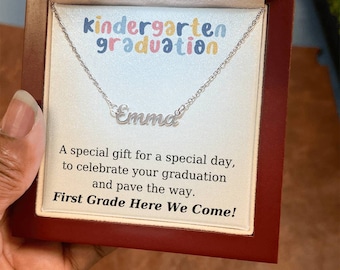 Kindergarten Graduation gift Necklace, Personalized Kindergarten Graduate, Girl Graduation necklace, Gift for Goddaughter, Niece Graduation