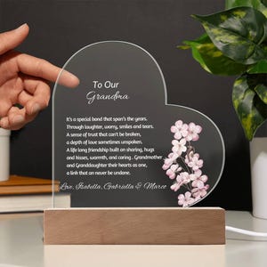 To Our Grandmother Heart Plaque Gift from Grandkids, Mothers Day, Christmas, Gift for Grandma, Birthday Gift From Grandchildren