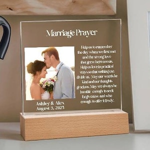 Personalized Marriage Prayer Plaque, Wedding Gifts for Newlywed Couples ...