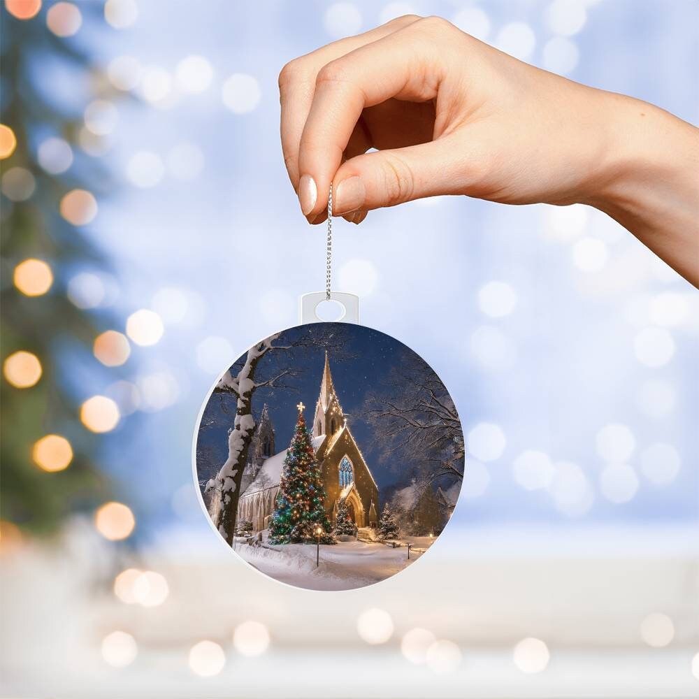 Snow Covered Church Christmas Ornament Gift Exchange Gift Etsy
