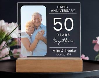 50th Anniversary Gift for Couple Married in 1976, Custom Anniversary Gift for Parents - Golden Anniversary Personalized Gift