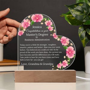 Master&#39;s Degree Graduation Gift, Master&#39;s Degree Gifts, Heart Plaque Gift for MBA Graduation, Graduation Keepsake, Class of 2025, College