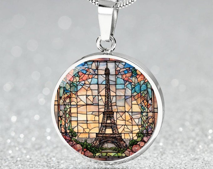 Eiffel Tower Paris Necklace, Paris Jewelry, Paris Themed Gifts, Engraved Charm Necklace, Gift for mom, Paris France Gifts