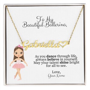 Personalized Dance Gifts, Ballerina Necklace, Ballet Necklace, Dance Recital Gifts, Name Necklace for Girls, Ballet Gift, Christmas Gift