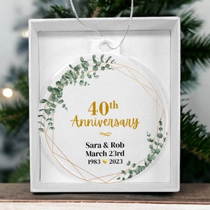 Personalisierte 50. Hochzeitstag Acryl Ornament Geschenk für Paar, Goldjubiläum Geschenke für Eltern Großeltern Bild 3