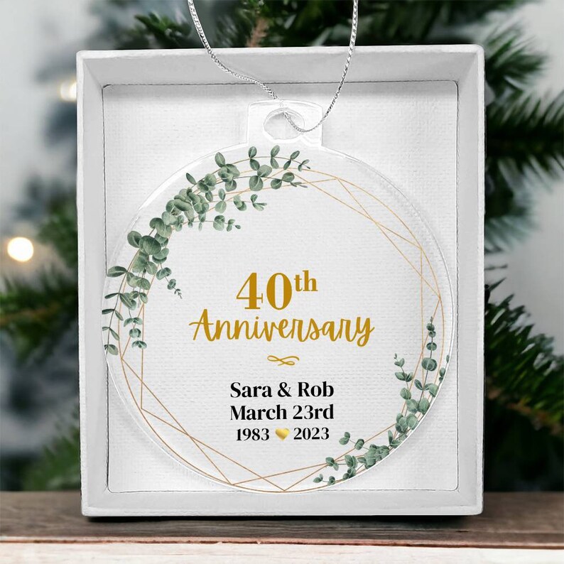 Personalisierte 50. Hochzeitstag Acryl Ornament Geschenk für Paar, Goldjubiläum Geschenke für Eltern Großeltern Bild 3