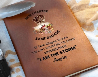 New Chapter Leather Journal, Custom Going Away Gift, Personalized New Beginnings Notebook,  Retirement, Divorce, Graduation, New Job Gift
