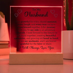 Personalized Acrylic Plaque for Husband, Wedding Anniversary Gift From ...