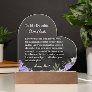 Personalized Acrylic Heart Plaque: Sentimental Daughter Gift