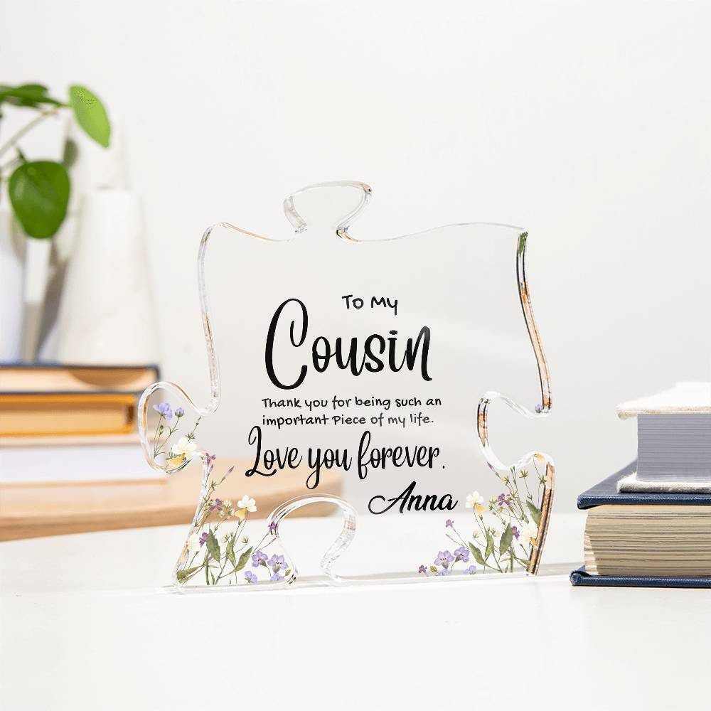 Cousin Gift, Cousin Acrylic Puzzle Plaque, Thank You Gift for Cousin, Personalized Cousin Gifts, Christmas Gift for Cousin, Birthday Gift