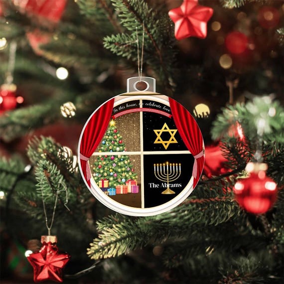 Hanukkah Ornament, Christmas Ornaments, Christian Ornament, Family