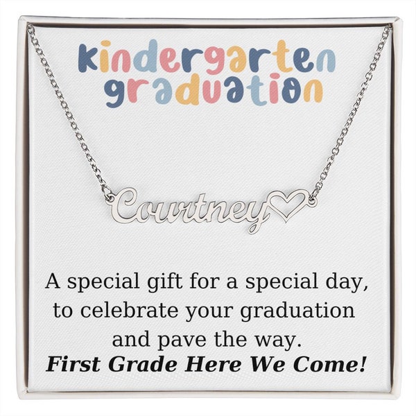 Kindergarten Graduation, Kindergarten Graduation Gift for Kindergarten Grad, Personalized Name Necklace for Girl, K Graduation Necklace