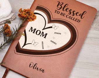 Personalized Mom Vegan Leather Journal: Keepsake Family Memory
