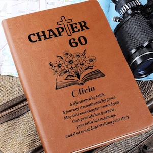 Chapter 60 Christian Birthday Journal, Personalized 60th birthday Name Journal, Birthday Blessings Memory Book