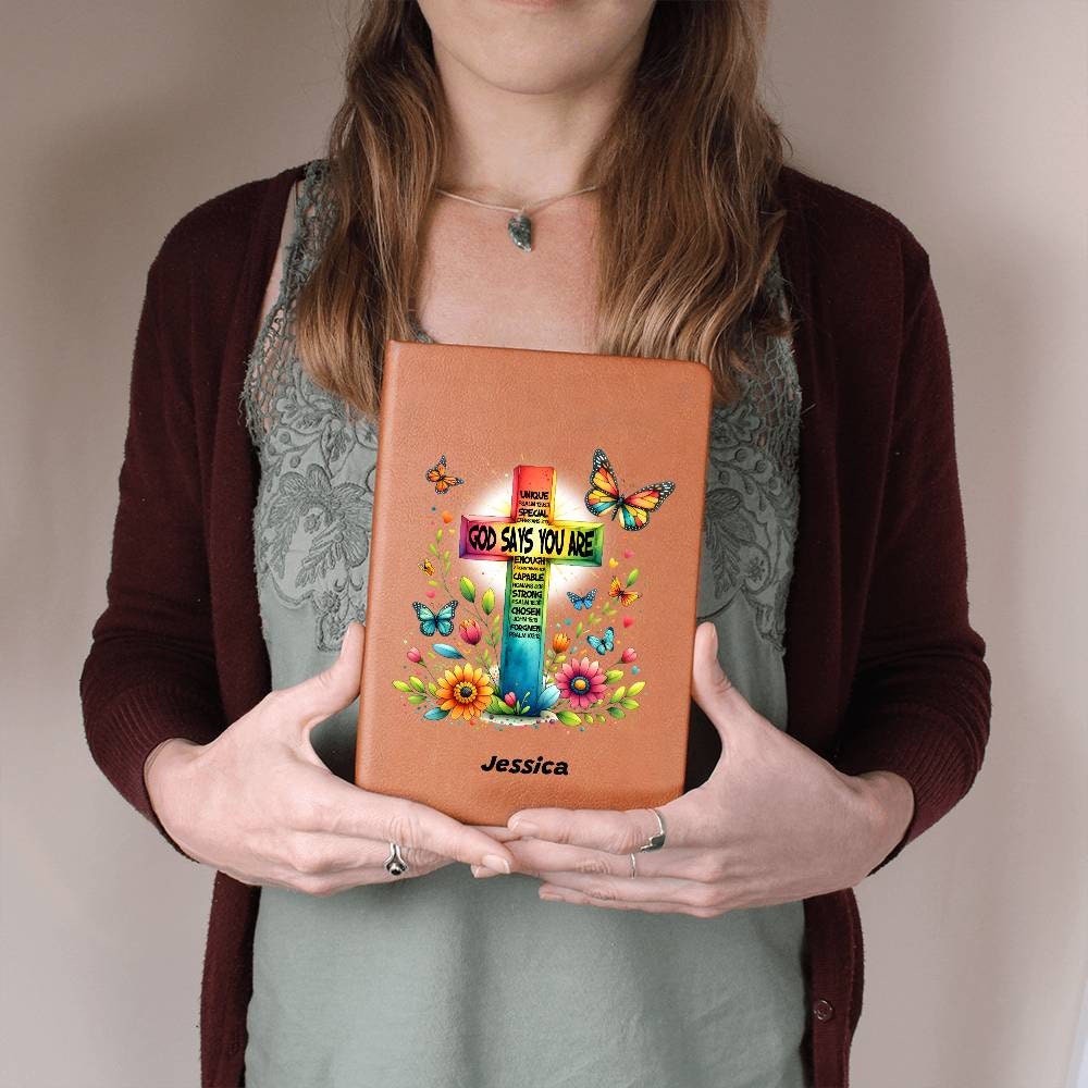 Personalized Prayer Journal For Women, Positive Affirmations Journal, Christian Gift Journal, God Says You Are, Religious Gift for Girls