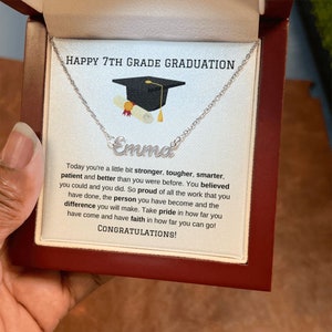 7th Grade Graduation Personalized Name Necklace Gift, Middle School Graduation, Jr High School Graduation Gift, Last day of school, Niece