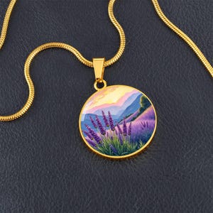 Collier fleur de lavande, cadeau du mois de naissance de juin, cadeau pour mariage, demoiselles d&#39;honneur, anniversaire, maman, pendentif gravé, breloque personnalisé