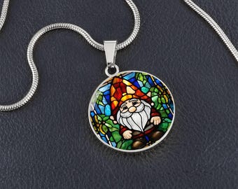 Gnome Charm Necklace or Bracelet, Gnome Necklace, Cute Garden Gnome Pendant, Whimsical Jewelry, Christmas Gifts for Mom Grandma, Mothers day